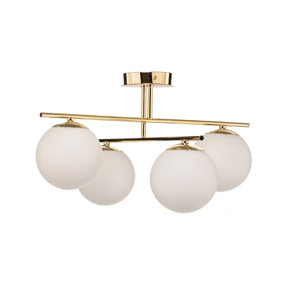 Plafonnier Aurora, à quatre lampes, doré avec Garantie 2 Ans