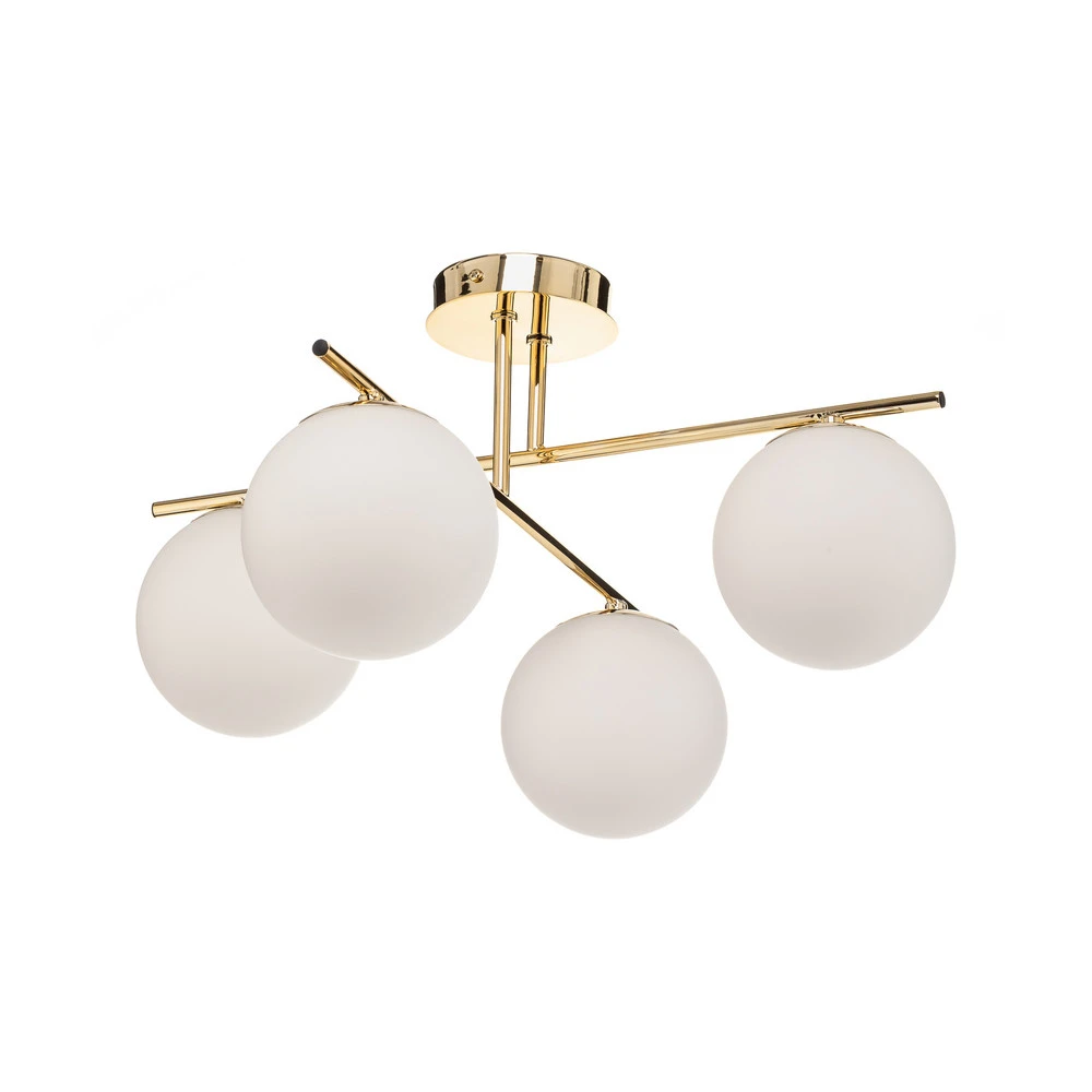 Plafonnier Aurora, à quatre lampes, doré avec Garantie 2 Ans