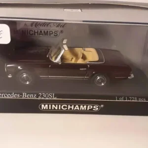 Haute Résistance Mercedes-Benz 230SL bordeaux de 1965 (MINICHAMPS référence 430032236)