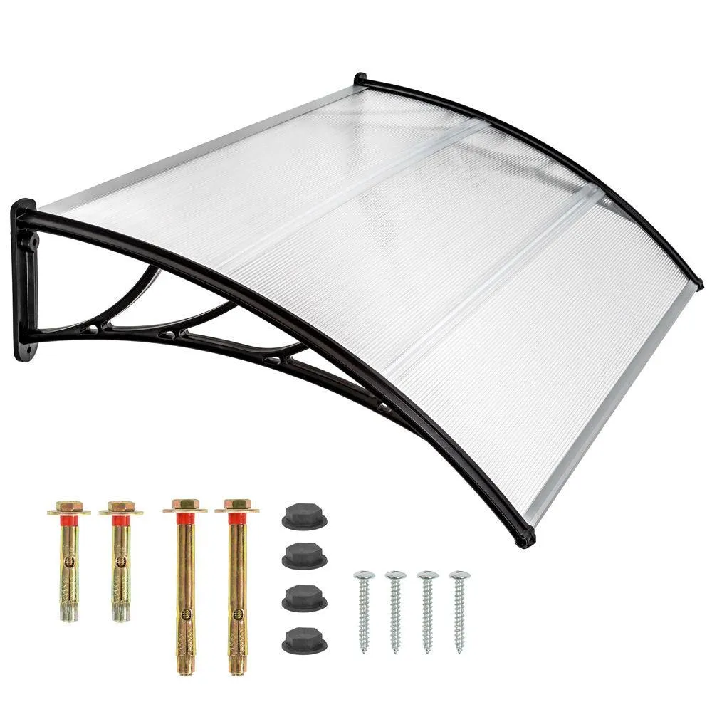 Auvent porte marquise abris de jardin moderne plastique incassable 120 cm 2208289