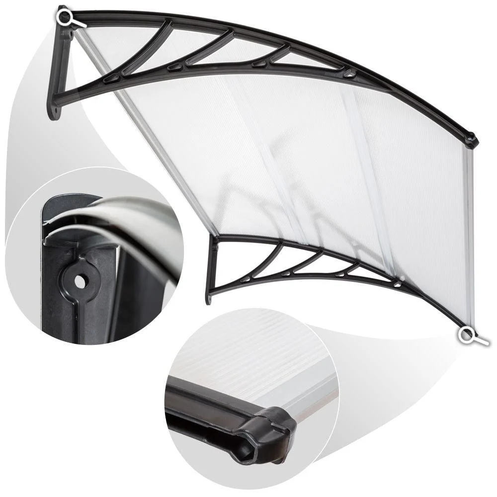 Auvent porte marquise abris de jardin moderne plastique incassable 120 cm 2208289