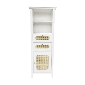 Armoire haute, vitrine de salon, rotin, laqué, optimal pour les meubles combinés de salon