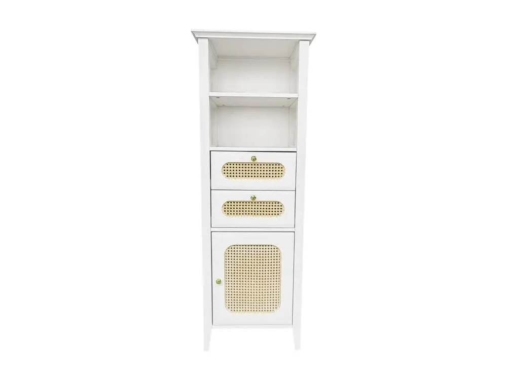 Armoire haute, vitrine de salon, rotin, laqué, optimal pour les meubles combinés de salon
