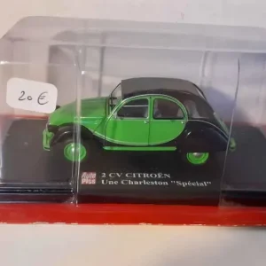 Citroën 2 CV Charleston "spécial" verte et noire pour stockage extérieur