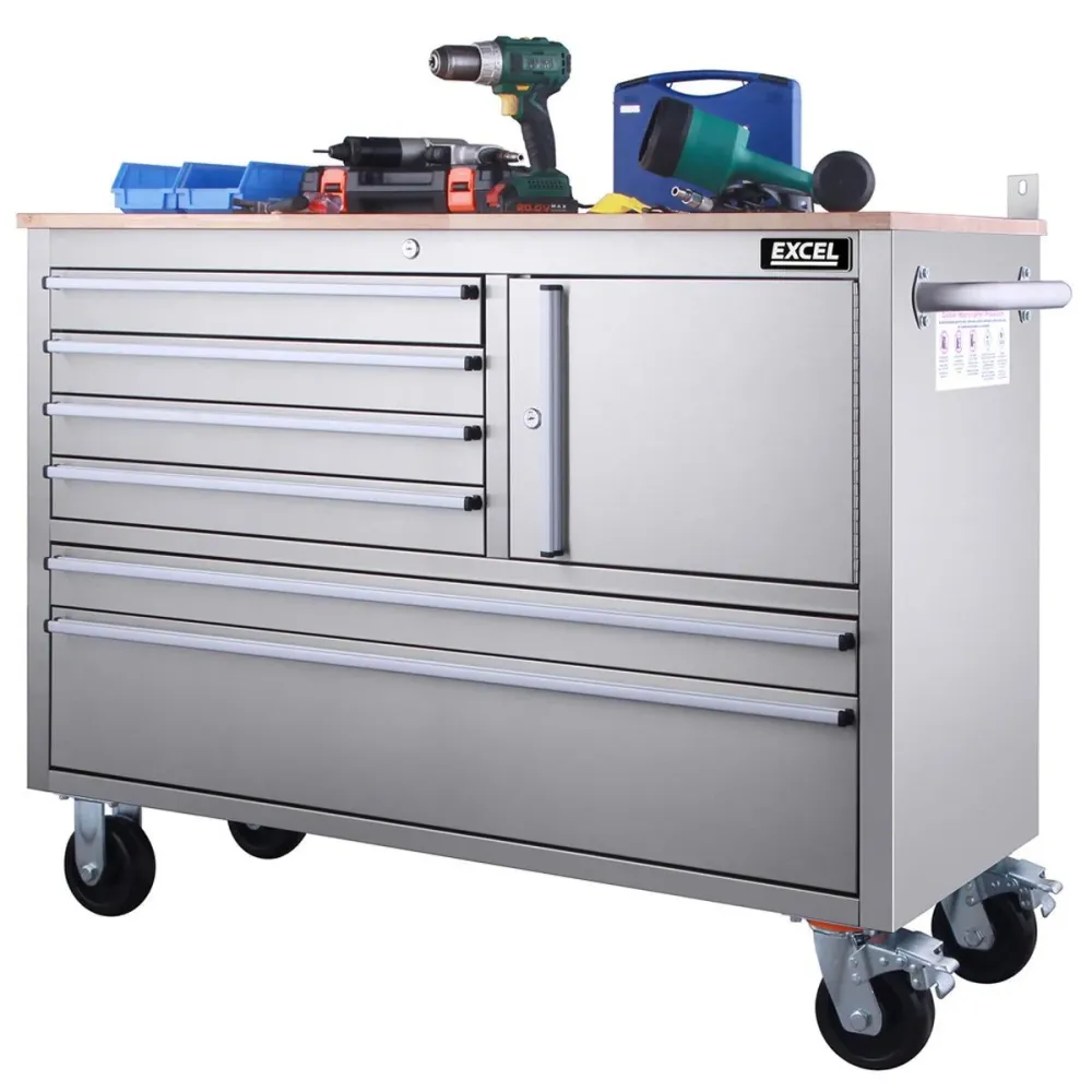Excel 48" 6 Drawer 1 Door Stainless Inox Tool Chest Cabinet