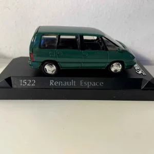 Renault espace vert (Solido référence 1522) avec boite en carton violette pour transport d'équipement