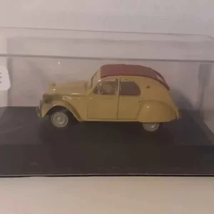 Rétroviseur sport Citroën 2 CV jaune moutarde et capote bordeaux