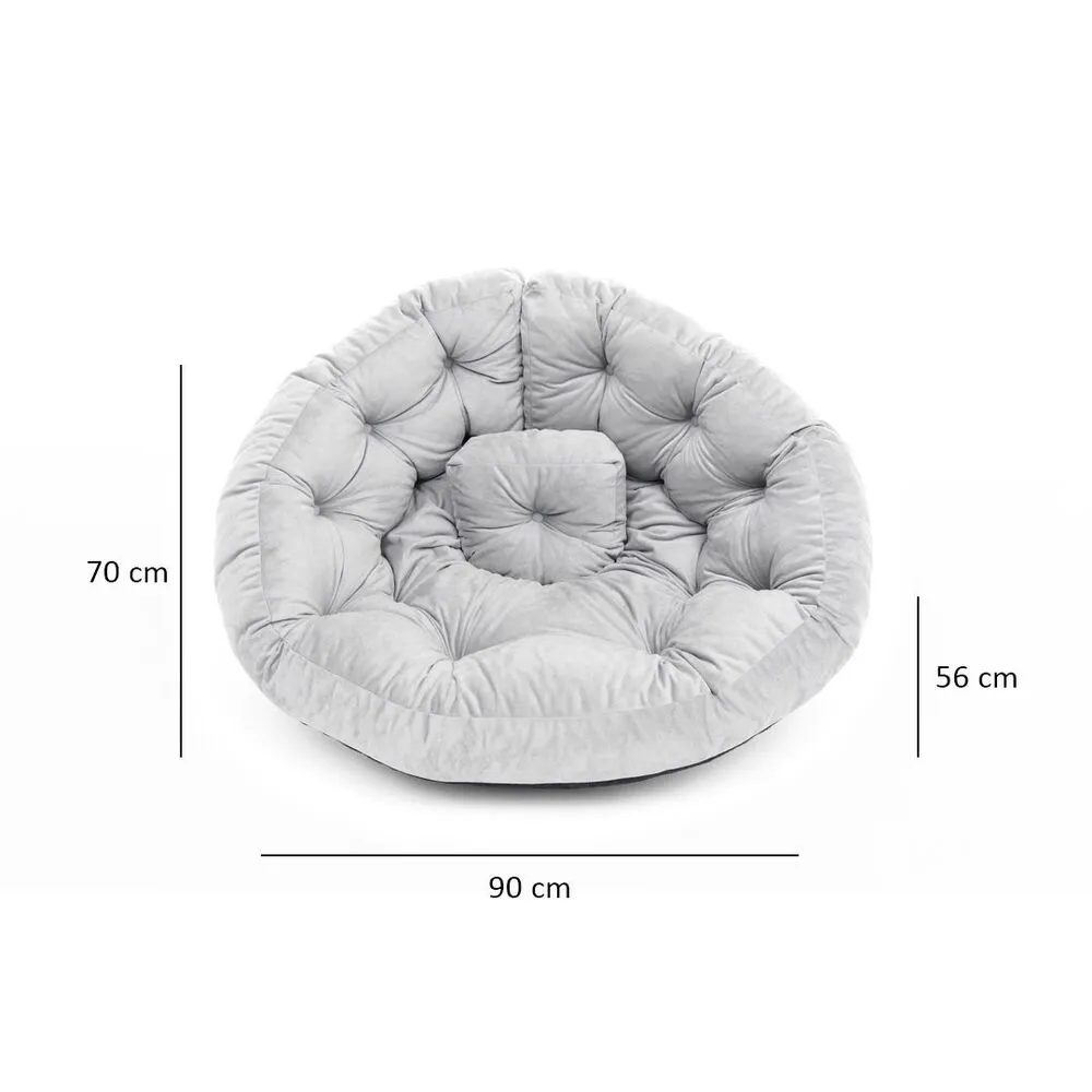Rétroviseur sport Fauteuil adaptable futon Brodie Velours Gris