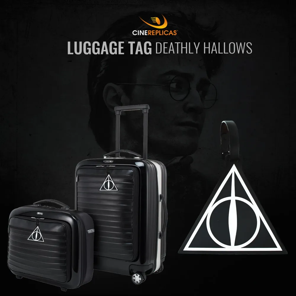 *Étiquette de bagage Reliques de la Mort en noir mat