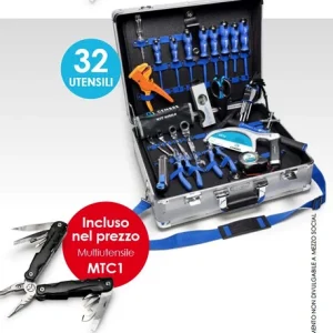 VALIGIA ALLUMINIO ATTREZZATA CON UN ASSORTIMENTO DI 32 UTENSILI CEMBRE PROMO-GPT07/MTC