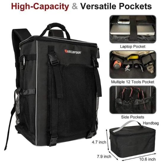 Welding Backpack Tool Bag , Spacieux Capacity Ultra Light Welding Helmet Backpack