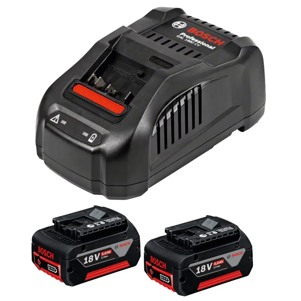 Bosch GBA 18V 5.0Ah Battery & GAL 1880 CV Charger Aguerri Starter Kit Reliable Power Solution BSH600A00B8K (Norme EN 12642)