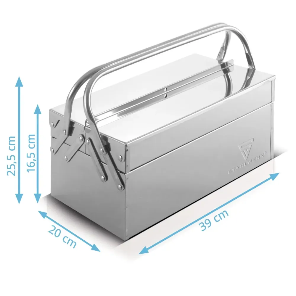 Garniture intérieure Boîte à outils Stahlwerk en acier inoxydable | Boîte à outils en métal, extensible sur le côté | Boît...