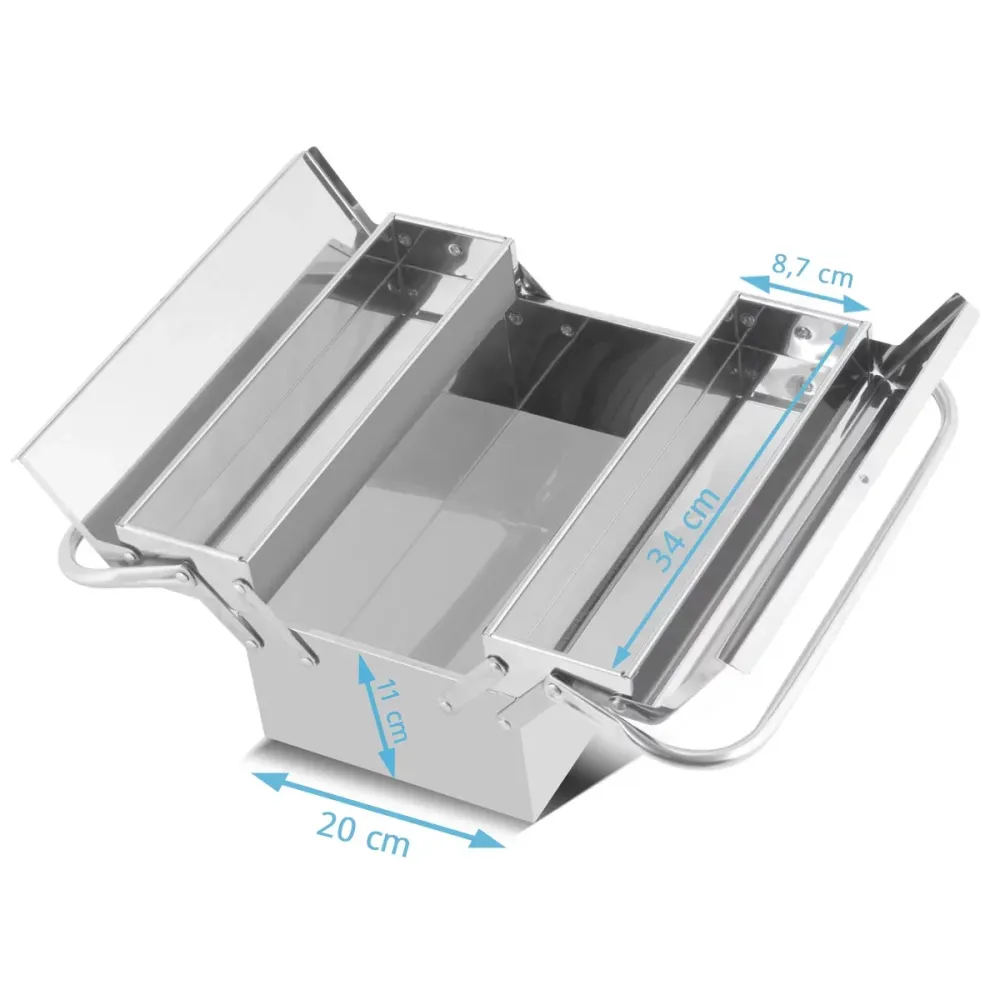 Garniture intérieure Boîte à outils Stahlwerk en acier inoxydable | Boîte à outils en métal, extensible sur le côté | Boît...