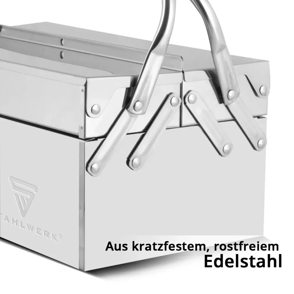 Garniture intérieure Boîte à outils Stahlwerk en acier inoxydable | Boîte à outils en métal, extensible sur le côté | Boît...