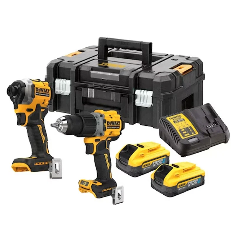 Pack 2 outils 18V DEWALT DCK2050H2T-QW : perceuse DCD805 et boulonneuse DCF850 Brushless avec coffret et 2 batteries 5,0 A...