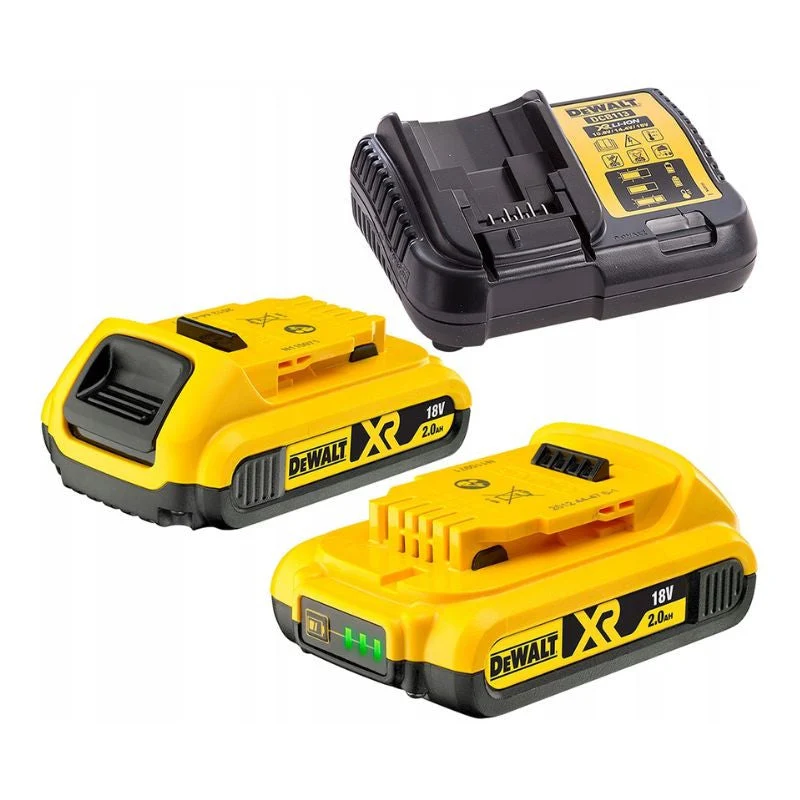 Pack 2 outils DEWALT DCK2060D2T-QW : Perceuse visseuse à percussion et visseuse à choc 18V Li-Ion avec coffret et 2 batter...