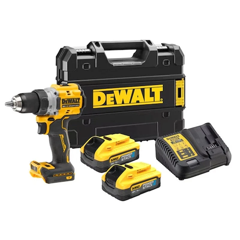 Perceuse-visseuse compacte 18V DEWALT DCD800H2T-QW avec coffret et 2 batteries 5,0 Ah POWERSTACK pour transport de marchan...