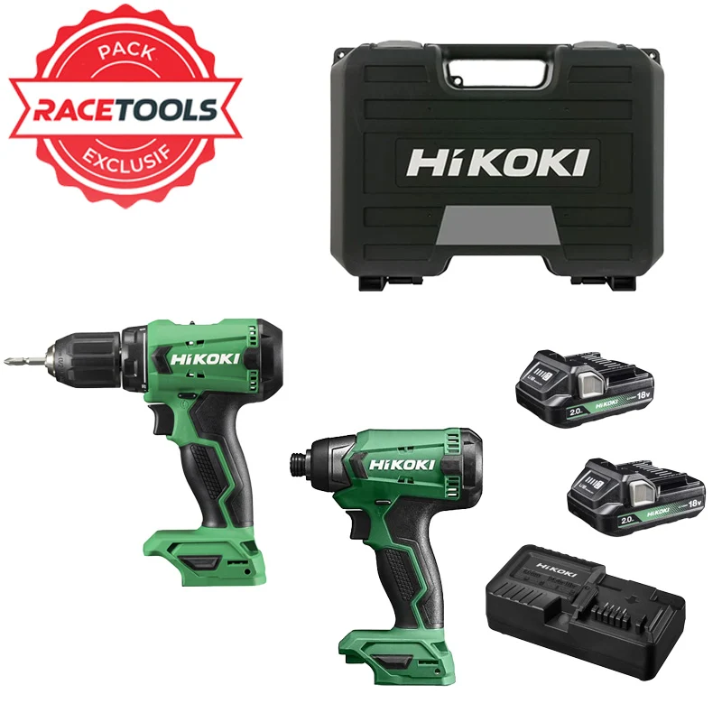 Protection de chargement Pack 2 outils HIKOKI Perceuse + visseuse à choc 18V KCRT03 (DS18DA + WH18DA + 2 x 2Ah + UC18YKSLW0Z)
