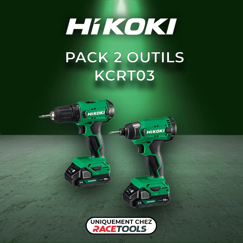 Protection de chargement Pack 2 outils HIKOKI Perceuse + visseuse à choc 18V KCRT03 (DS18DA + WH18DA + 2 x 2Ah + UC18YKSLW0Z)