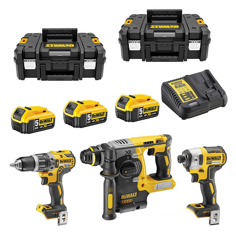 Équipement de transport Pack 3 outils 18V DEWALT DCK368P3T-QW : perceuse-visseuse à percussion DCD796, perforateur SDS-plu...