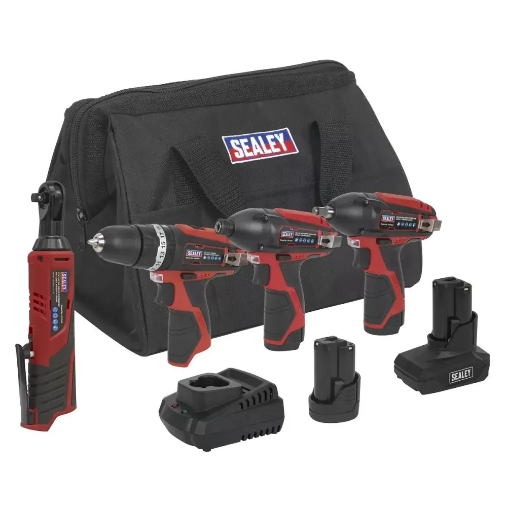 Sealey CP1200COMBO 12V Power Tool Combo 4pc Kit 2 x 1.5Ah Batteries pour artisans