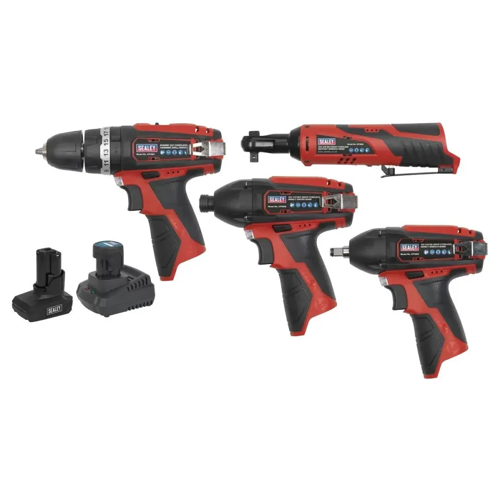 Sealey CP1200COMBO 12V Power Tool Combo 4pc Kit 2 x 1.5Ah Batteries pour artisans
