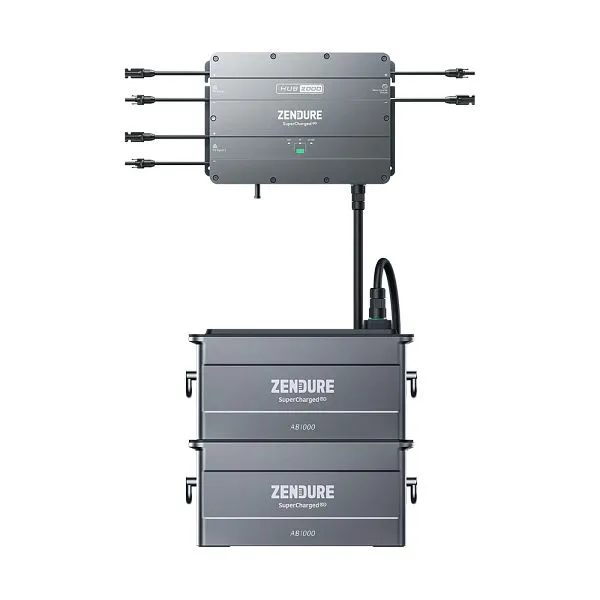 Zendure SolarFlow Set 192 kWh Smart PV Hub 2000 avec 2 batteries d'extension AB1000 4-01-019875-002 prendre à bas...