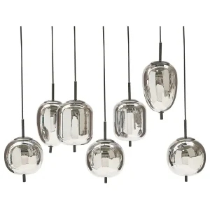 Cache clignotant transparent Lustre à 7 ampoules en verre argenté TARLO