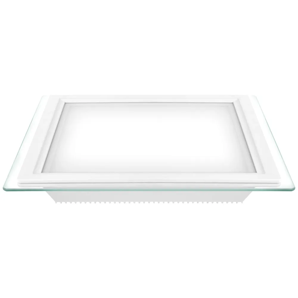 DOWNLIGHT MATEL VERRE CARRÉ 24W GELÉ