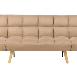 Canapé-lit 3 places en tissu marron INGARO pour couchage confortable