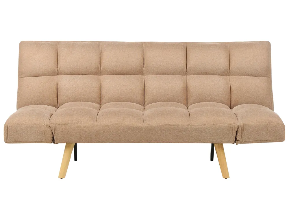 Canapé-lit 3 places en tissu marron INGARO pour couchage confortable