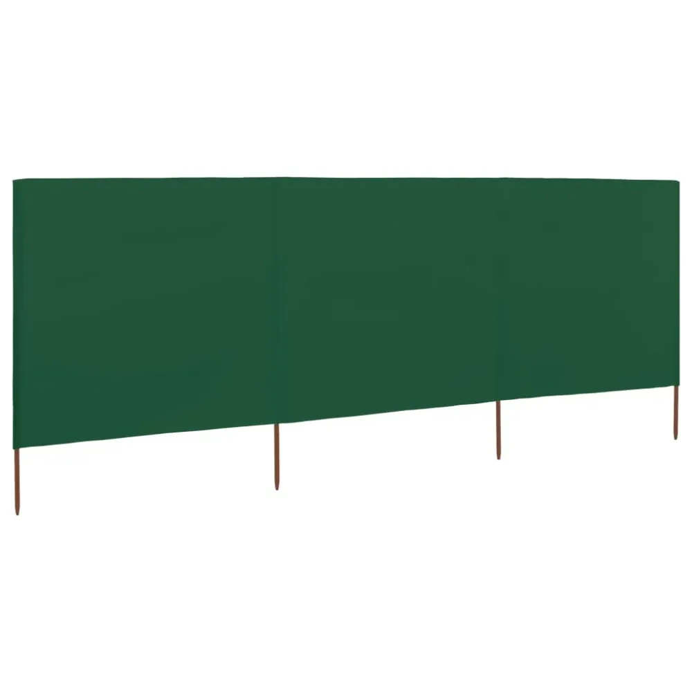 Brises-vue paravent 3 panneaux tissu 400 x 120 cm vert 02_0008805