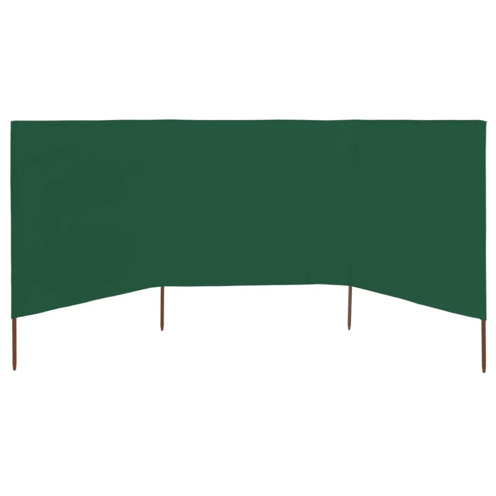 Brises-vue paravent 3 panneaux tissu 400 x 120 cm vert 02_0008805