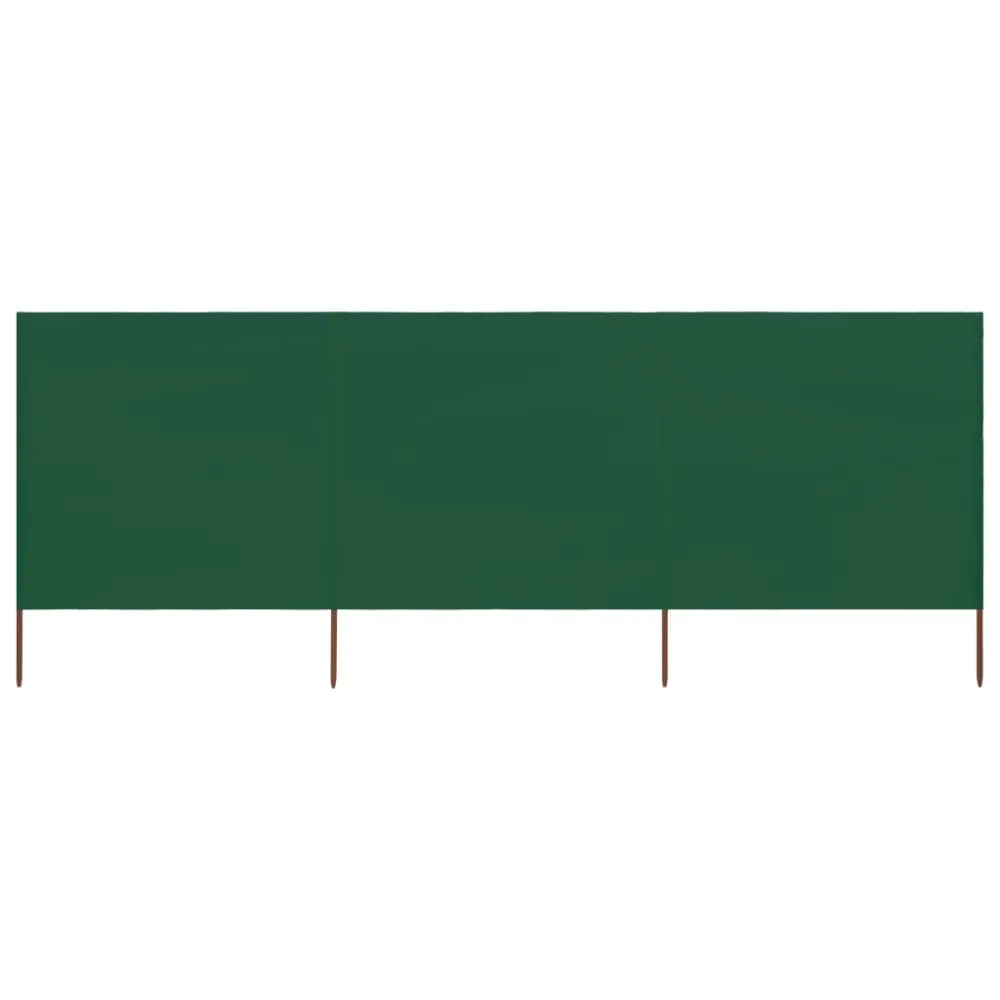 Brises-vue paravent 3 panneaux tissu 400 x 120 cm vert 02_0008805