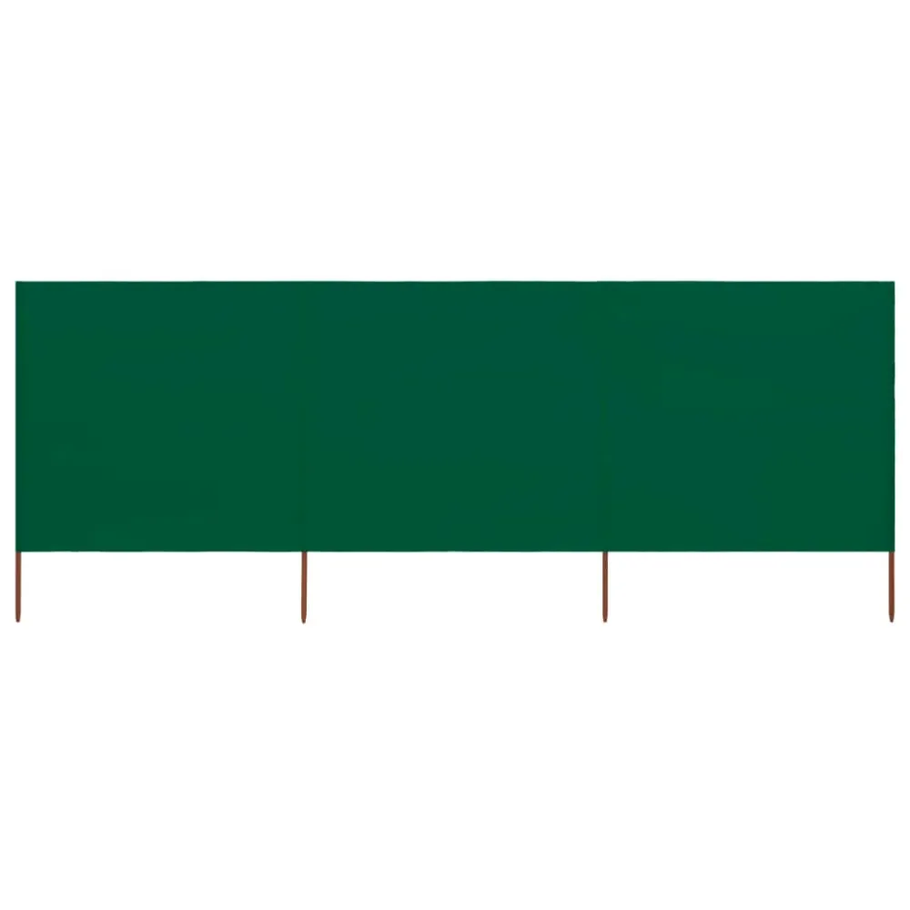 Brises-vue paravent 3 panneaux tissu 400 x 80 cm vert 02_0008817