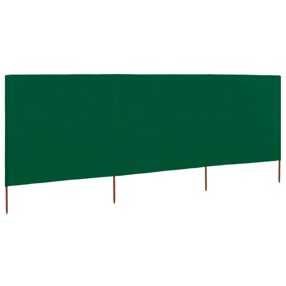 Brises-vue paravent 3 panneaux tissu 400 x 80 cm vert 02_0008817
