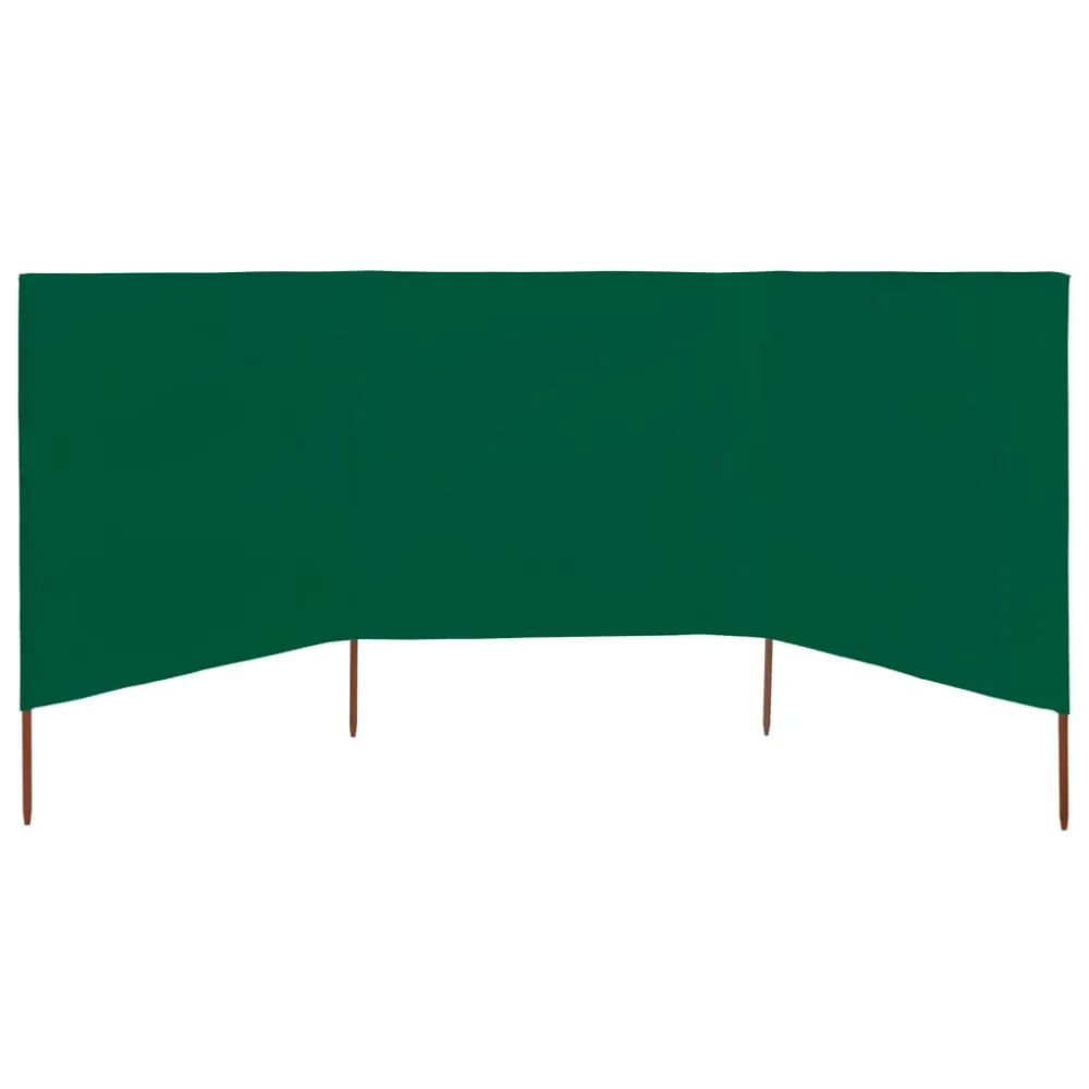 Brises-vue paravent 3 panneaux tissu 400 x 80 cm vert 02_0008817