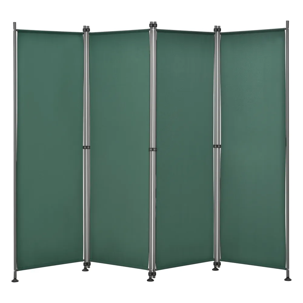 Brise-vue à 4 panneaux tissu synthétique 215 x 170 cm vert foncé 03_0006554