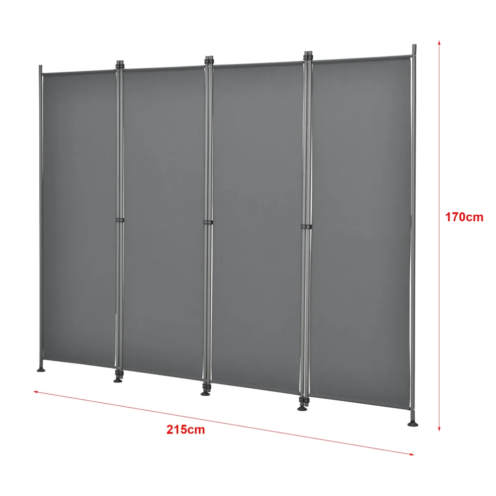Brise-vue à 4 panneaux tissu synthétique 215 x 170 cm gris ardoise 03_0006552