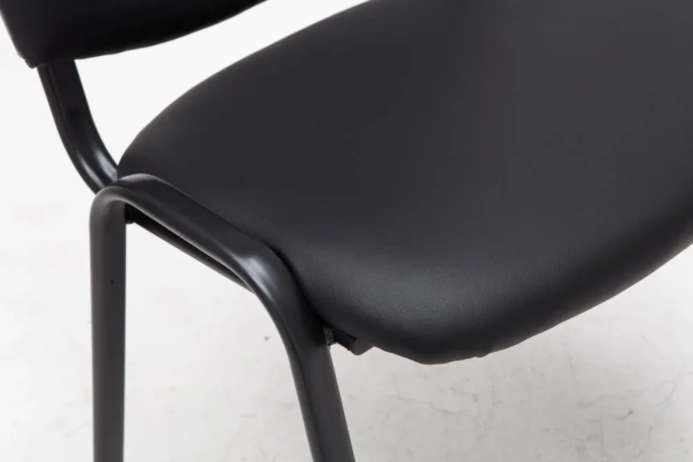 Chaise visiteur assise rembourrée en synthétique noir BUR10067