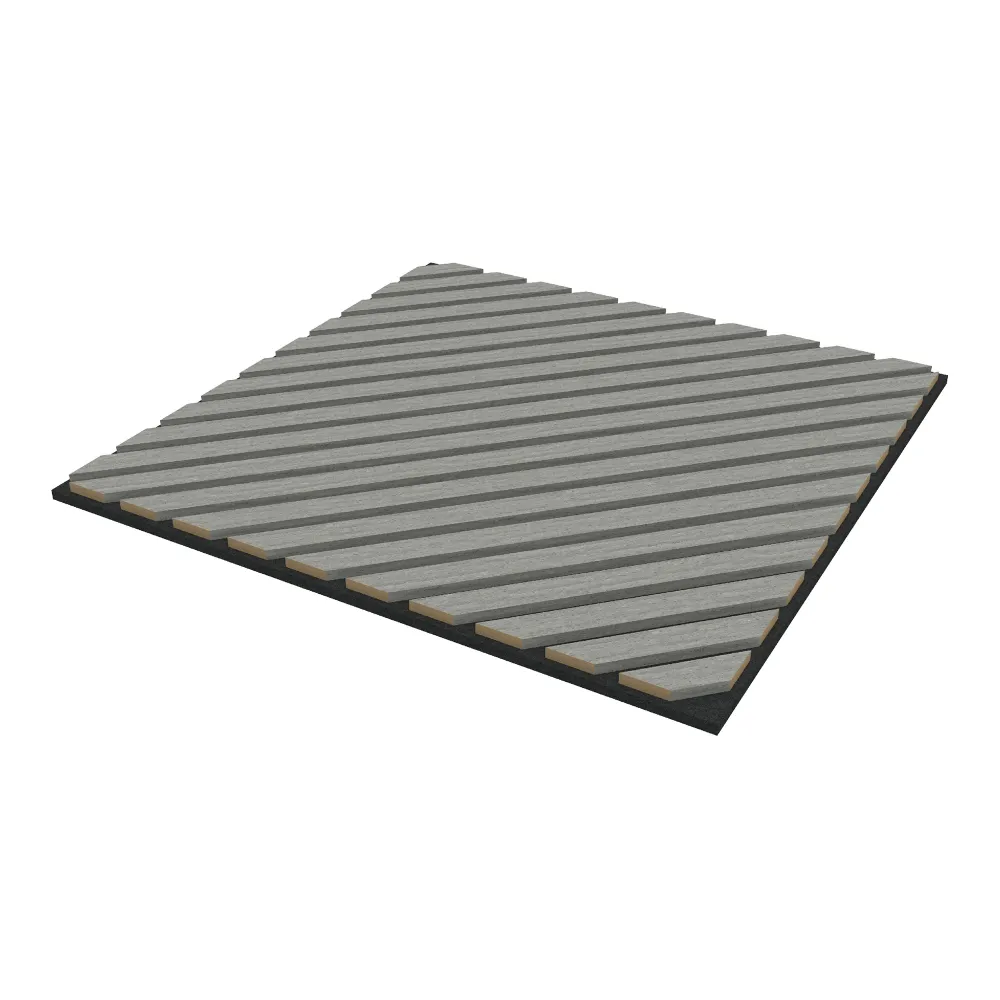 Lot de 4 panneaux acoustiques 1,44 m² à lamelles en diagonale effet chêne gris 03_0009860