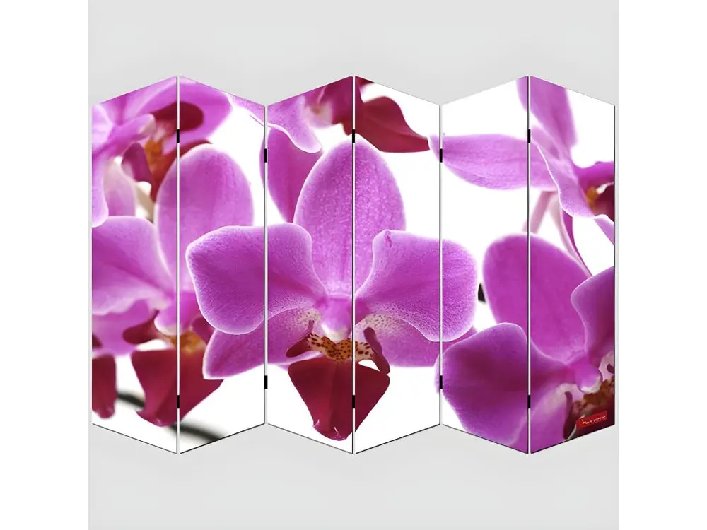 Paravent 6 panneaux pans séparateur de pièce 180x240cm motif orchidee PAR04008