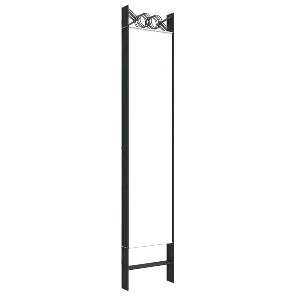 Paravent séparateur de pièce cloison 6 panneaux 240 x 200 cm tissu blanc et fer DEC031045