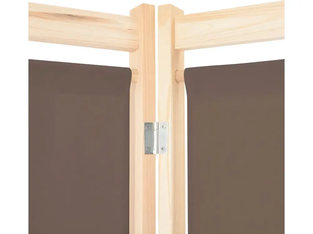 Paravent séparateur de pièce cloison de séparation décoration meuble 6 panneaux marron 240 x 170 x 4 cm tissu 0802090