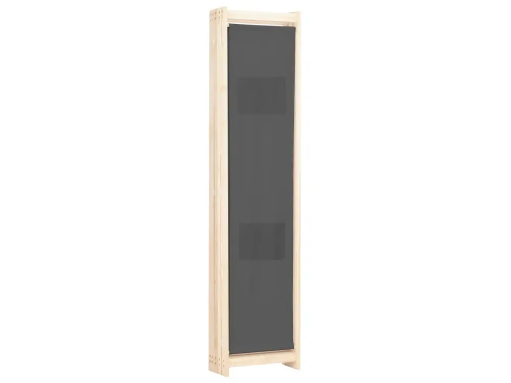 Paravent séparateur de pièce cloison de séparation décoration meuble 5 panneaux gris 200 x 170 x 4 cm tissu 0802085