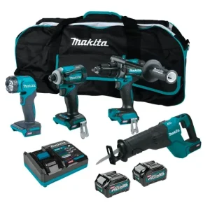 40V Makita Brushless XGT 2.5Ah/4Ah Portable 4-Tool Combo Kit GT401M1D1