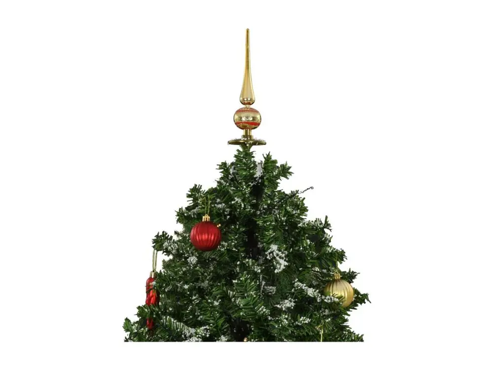 Arbre de Noël neigeux avec base de parapluie Vert 140 cm