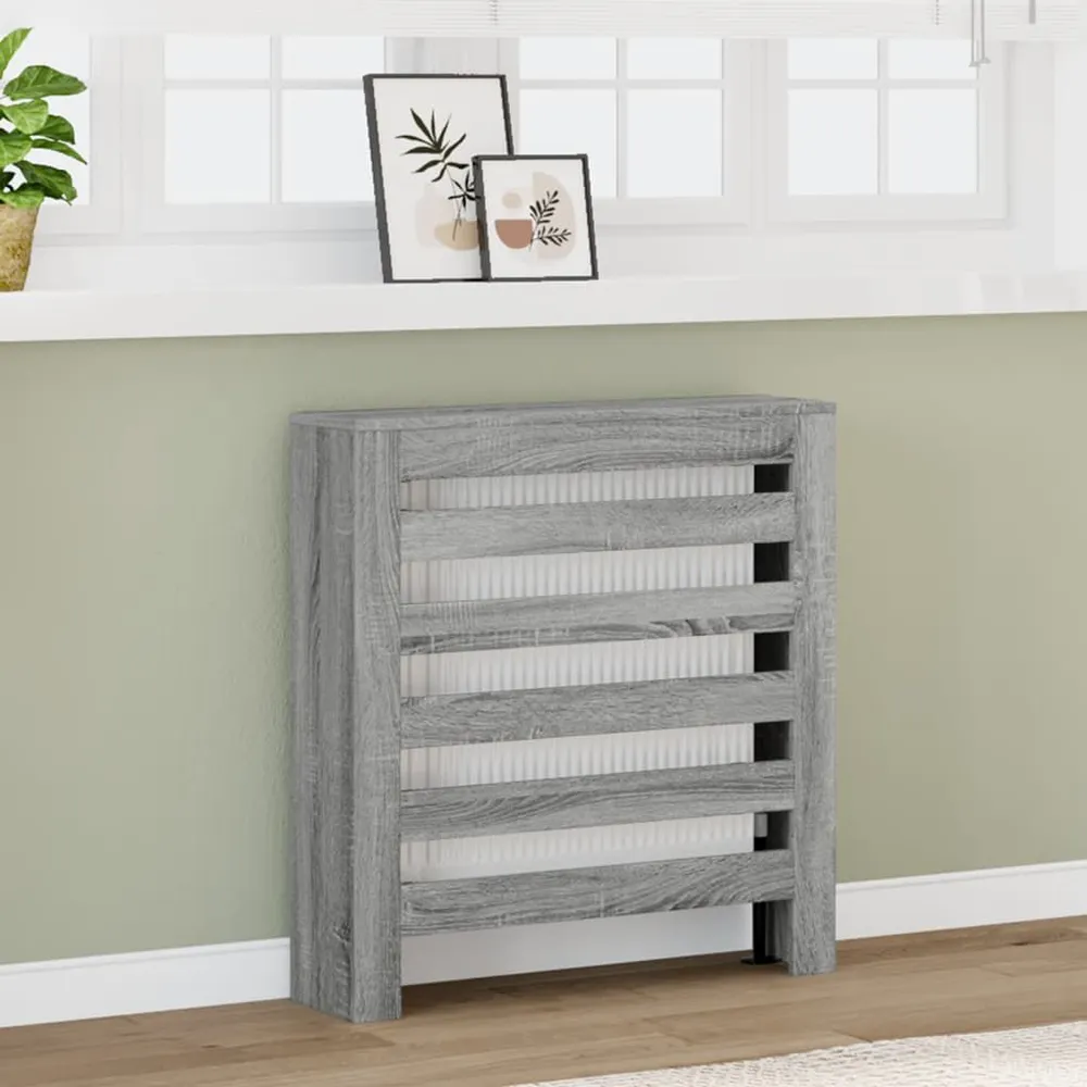 Cache-radiateur sonoma gris 78x20x82 cm bois d'ingénierie