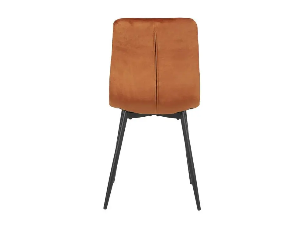 CARINE - Lot de 4 Chaises Capitonnées Orange Pieds Bois